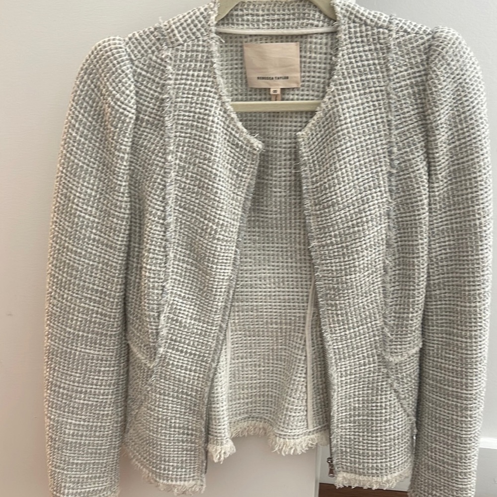 Gray and white Rebecca Taylor jacket